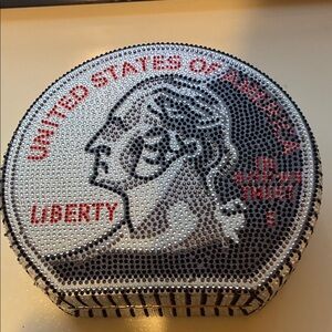 Silver Coin Design Crossbody Bag